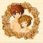  card_captor_sakura couple kinomoto_sakura li_syaoran nude wreath 
