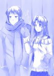  blue casual coat hands_in_pockets inui_nagi kyon mittens monochrome oven_mitts scarf suzumiya_haruhi_no_shoushitsu suzumiya_haruhi_no_yuuutsu sweater 