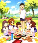  card_captor_sakura daidouji_tomoyo eating everyone kinomoto_sakura li_meiling li_syaoran mihara_chiharu official_art picnic sasaki_rika sweatdrop yamazaki_takashi yanagisawa_naoko 