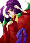  arc_the_lad female japanese_clothes kimono kukuru long_hair o04 open_mouth ponytail purple_hair red_eyes solo 