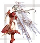  1213kame ass belt boots dagger female final_fantasy final_fantasy_tactics grey_hair headwings long_hair looking_back solo thigh-highs ultima_(fft) violet_eyes wings 