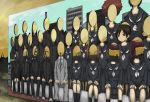  black_eyes black_hair blonde_hair brown_hair cloud clouds drill_hair formal lonely photo ruins school_uniform short_hair sitting sky solo standing suit tied yajirushi yajirushi_(chanoma) 