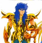  80&#039;s armor blue_eyes cloth golden knights_of_the_zodiac male manly oldschool purple_hair saint_seiya scorpio_milo smile 