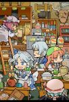  bamboo_steamer book broom clock daruma_doll doll famicom game_boy highres hong_meiling hounori hourglass inkwell izayoi_sakuya kourindou ladle morichika_rinnosuke patchouli_knowledge pennant pocket_watch quill refrigerator remilia_scarlet rice_cooker rockman rockman_(classic) rockman_(original) spatula stereo stove tongs touhou watch xbox 