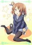  brown_eyes brown_hair chibi dekosuke hirasawa_yui k-on! kotobuki_tsumugi nakano_azusa pantyhose school_uniform short_hair tainaka_ritsu 