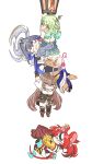  5girls animal_ears belt blue_hair brown_hair burning cape ceres_fauna clenched_teeth dagger dark-skinned_female dark_skin falling flower green_hair hair_flower hair_ornament hakos_baelz hanging head_between_thighs highres holocouncil hololive hololive_english knife lantern long_hair mechanical_halo mouse_ears mouse_tail multiple_girls nanashi_mumei ouro_kronii panties redhead skirt skirt_removed spinning tail tataki_tuna teeth thigh-highs tsukumo_sana twintails underwear virtual_youtuber weapon white_background white_hair white_panties 