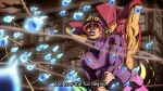  1boy gloves grandguerrilla grey_gloves horse horseback_riding jojo_no_kimyou_na_bouken jojo_pose male_focus pants pink_pants pose pouch purple_shirt red_eyes riding shirt smile spoilers stand_(jojo) steel_ball_run the_world 