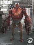  1boy 2016 barefoot blurry blurry_background building bulge cityscape crab crablante damaged dated english_commentary highres jarold_sng monster muscular muscular_male mutant one-punch_man pincers road science_fiction signature street underwear 