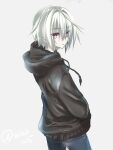  1girl akatsuki_(ggsy7885) crossdressing grey_hair highres original reverse_trap silver_hair tomboy yuri 