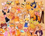  6+boys 6+girls absurdres adventure_time agatsuma_zenitsu aggressive_retsuko alphys among_us animal_crossing ankha_(animal_crossing) bee bill_cipher blonde_hair boku_no_hero_academia bug character_request chica color_connection colored_skin crewmate_(among_us) crop_top crossover crown dio_brando double_v dress five_nights_at_freddy&#039;s fluttershy gravity_falls highres jake_the_dog jojo_no_kimyou_na_bouken kagamine_rin kaminari_denki kimetsu_no_yaiba labcoat lisa_simpson looking_at_viewer minecraft monster_girl mulemount multiple_boys multiple_crossover multiple_girls multiple_tails my_little_pony my_little_pony_friendship_is_magic pikachu pokemon pokemon_(creature) princess_daisy retsuko smile sonic_(series) stardust_crusaders stella_(winx_club) super_mario_bros. tail tails_(sonic) the_simpsons triangle_print undertale v vocaloid winx_club yellow_(among_us) yellow_background yellow_skin 