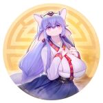  1girl animal_ears aruri_(whooo-ya) blue_hair breasts commentary_request furry furry_female highres korean_commentary large_breasts looking_at_viewer original solo tail violet_eyes whooo-ya 