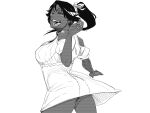  bleach monochrome ponytail shihouin_yoruichi smile 