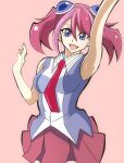  1girl blue_eyes blush breasts exposed_shoulders hiiragi_yuzu pink_hair pink_neckwear short_twintails yu-gi-oh! yu-gi-oh!_arc-v yuu-gi-ou yuu-gi-ou_arc-v 