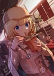  1girl arimoto_wataru bangs blonde_hair blue_eyes blurry blurry_background breasts brown_capelet brown_jacket brown_skirt capelet chain chopsticks commentary counter curtains deerstalker depth_of_field diffraction_spikes dress_shirt dutch_angle eating electric_fan english_commentary eyebrows_visible_through_hair eyelashes food hair_ornament hat highres holding holding_chopsticks hololive hololive_english holomyth jacket long_sleeves looking_at_viewer market_stall medium_breasts monocle_hair_ornament necktie noodles plaid plaid_skirt pocket_watch raised_eyebrows red_neckwear shelf shirt short_hair short_necktie skirt slurping solo sparkle stethoscope takeout_container virtual_youtuber watch watson_amelia white_shirt 