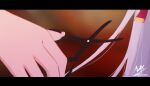  2girls angel_girl_(shimmer) artist_name blurry blurry_background cutting_hair grey_hair highres holding holding_scissors letterboxed long_hair multiple_girls original scissors shimmer symbol-only_commentary 