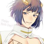  1boy absurdres black_hair blue_eyes bob_cut bruno_buccellati cleavage_cutout clothing_cutout hair_ornament hairclip happy_birthday high_collar highres jojo_no_kimyou_na_bouken male_focus portrait solo vento_aureo yashio_kurenai 