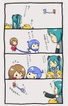  chibi comic dragging hatsune_miku kagamine_len kagamine_rin kaito meiko shimota translated translation_request vocaloid young 