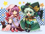  cat eyes green_eyes green_hair hairband hat heart heart_of_string hood kaenbyou_rin kaenbyou_rin_(cat) komeiji_koishi komeiji_satori pixel_art pote_(ptkan) ptkan purple_eyes purple_hair reiuji_utsuho reiuji_utsuho_(bird) staff touhou violet_eyes witch_hat 