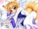  animal_ears bed fox_ears fox_tail multiple_tails no_hat no_headwear ponnu tail touhou yakumo_ran 