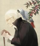  berries bird branch branches cane formal glasses gloves male old_man original parrot profile re:i solo suit white_hair 