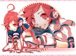  belt blush blush_stickers boots dress earmuffs gloves grin headphones kneehighs long_hair manya_(mohu_is-mine) manyako_(mohumohu) miki_(vocaloid) on_stomach red_eyes red_hair robot_joints sf-a2_miki smile socks solo star striped striped_gloves striped_legwear vocaloid wrist_cuffs zoom_layer 