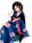  blue_hair earrings final_fantasy final_fantasy_xiii japanese_clothes jewelry kimono oerba_yun_fang quo_qunqun 