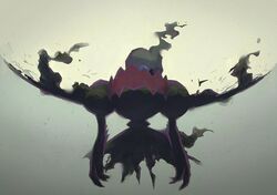  darkrai full_body full_moon highres looking_at_viewer moon mythical_pokemon no_humans pokemon pokemon_(creature) solo tentsuu_(tentwo) 