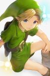  1boy blonde_hair blue_eyes cocolo_(co_co_lo) green_headwear green_tunic hat highres link short_hair solo the_legend_of_zelda the_legend_of_zelda:_ocarina_of_time young_link 