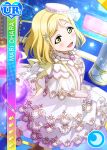  blonde_hair blush character_name dress love_live!_school_idol_festival love_live!_sunshine!! ohara_mari short_hair smile yellow_eyes 