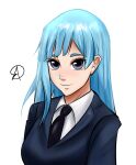  1girl absurdres almohada bangs blue_eyes blue_hair blush formal highres jujutsu_kaisen long_hair looking_at_viewer miwa_kasumi pale_skin portrait smile suit tuxedo 