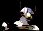  1boy 1girl animal_ears black_background cloak covering_face crying crying_with_eyes_open embarrassed gold_trim hood hood_down hyness kirby:_star_allies kirby_(series) male_focus robe shy solo_focus sweat taharu_(papiyas) tapir_ears tears veil veil_removed white_cloak white_robe yellow_eyes zan_partizanne 
