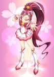  1girl cosplay heartcatch_precure! kamikaze_(kantai_collection) kantai_collection long_hair magical_girl mokerou open_mouth pink_hair ponytail precure 