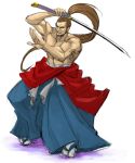  katana kibagami_genjuro long_hair male muscle ponytail samurai samurai_shodown samurai_spirits snk 