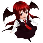  akishuon bat_wings head_wings headwings highres inugami_akito koakuma long_hair red_eyes red_hair redhead touhou transparent_background wings 