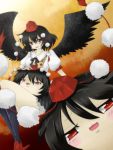  black_hair hat red_eyes shameimaru_aya tokin_hat touhou wings yukkuri_shiteitte_ne 