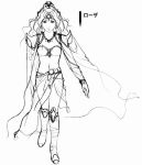  bra cape earrings final_fantasy final_fantasy_iv long_hair official_art rosa_farrell shoulder_pads sketch tiara 