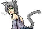  animal_ears animal_tail collar girl green_eyes nekomimi novemdecuple 