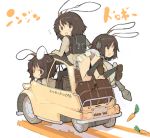  ass backpack bag black_eyes black_hair bunny_ears car carrot graphite_(medium) hiruma_andon inaba_tewi motor_vehicle panties pantyshot rabbit_ears rocket_launcher touhou traditional_media underwear vehicle weapon 