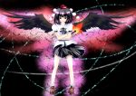  crossed_arms fan geta hat red_eyes rika-tan_(artist) shameimaru_aya solo tengu-geta tokin_hat touhou wings 