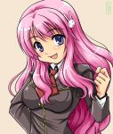  baka_to_test_to_shoukanjuu blush himeji_mizuki long_hair pink_hair school_uniform smile 