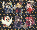  6+girls :d animal_ears ao-chan_(ninomae_ina&#039;nis) aqua_hair asymmetrical_footwear bangs black_cape black_capelet black_footwear black_hair black_headwear black_pants black_robe black_vest blonde_hair blue_hair book boots bow bowtie broom broom_riding cane cape capelet cat_ears chicken_costume crown demon_tail earrings fake_facial_hair fake_mustache feather_earrings feathers fish_tail gawr_gura gloves gradient_hair halloween_costume hat high_heel_boots high_heels holding holding_book holding_broom holding_cane holding_letter holding_scythe holding_wand hololive hololive_english horns irys_(hololive) jewelry letter long_hair mismatched_footwear monocle mori_calliope multicolored_hair multiple_girls ninomae_ina&#039;nis one_eye_closed open_mouth orange_hair pants pink_hair pirate_costume pirate_hat quasarcake red_neckwear red_pants red_suit redhead robe scythe shark_tail sharp_teeth short_hair sidelocks smile sparkle_print star_(symbol) star_print streaked_hair tail takanashi_kiara teeth tentacle_hair tentacles top_hat two-tone_cape veil vest virtual_youtuber wand watson_amelia white_capelet white_footwear white_gloves white_hair witch_hat wizard_hat 