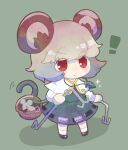  ! animal_ears bangs black_footwear bloomers capelet chibi crystal dowsing_rod eyebrows_visible_through_hair full_body grey_hair grey_skirt grey_vest ikururu jewelry long_sleeves looking_at_viewer mary_janes mouse mouse_ears mouse_girl mouse_tail nazrin pendant red_eyes shirt shoes short_hair skirt skirt_set socks tail touhou underwear vest white_capelet white_legwear white_shirt 