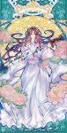  1boy black_hair chinese_clothes dress flower highres holding holding_weapon leialhx long_hair peony_(flower) solo tian_guan_ci_fu weapon white_dress xie_lian 