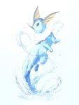  :o blue_eyes commentary_request looking_back nagi_(exsit00) no_humans pokemon pokemon_(creature) solo toes vaporeon water water_drop white_background 