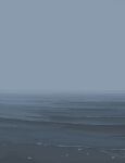  aqua_theme beach blue_theme fog hamsterfragment jaggy_line monochrome no_humans ocean original outdoors pebble water 