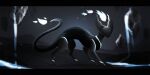  black_skin blue_fire cat colored_skin creature creature_and_personification dinstraction faceless fire floating_island furry liquid long_tail mandibles monster mountain night night_sky no_eyes original sky star_(sky) tail 