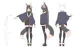  1girl animal_ears arm_at_side bangs belt black_legwear black_skirt blunt_bangs brown_belt capelet closed_mouth enkyo_yuuichirou flower fox_ears fox_tail grey_capelet hair_between_eyes hair_flower hair_ornament high-waist_skirt katana kitsunegasaki_tametsugu_(tenka_hyakken) long_hair looking_at_viewer miniskirt multiple_views official_art orange_eyes pink_flower platform sandals skirt stirrup_legwear sword tail tenka_hyakken thigh-highs toeless_legwear weapon zettai_ryouiki 