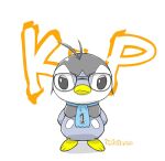  1boy ahoge animalization bird blue_neckwear blue_scarf frown glasses nanjou_kei penguin persona persona_1 scarf simple_background solo white_background yukichiro 