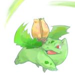  flower green ivysaur nintendo no_humans pokemon pokemon_(creature) red_eyes 