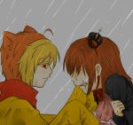  animal_ears blonde_hair brown_hair crown crying rain red_eyes sad sakutarou scarf tears umineko_no_naku_koro_ni ushiromiya_maria 